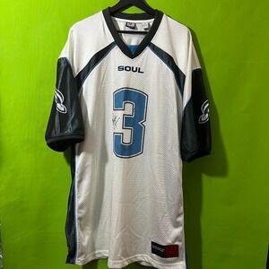 VINTAGE RARE Signed Bon Jovi Band Soul AFL Football‎ Jersey 2XL White Blue 2005